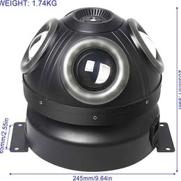 Luz Giratoria Cabeza Móvil RGB 4en1 LED Rotacion Infinita Activación por Sonido DJ Discoteca Fiestas