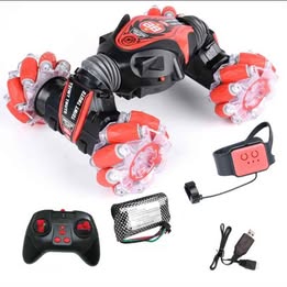 Carro Auto Acrobático 4x4 con Luces LED Recargable  Doble control Remoto Manilla Mando