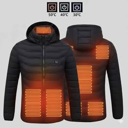 Chaqueta Térmica Electrica USB Calefactora Impermeable Invierno Frio Lluvia Talla Única L