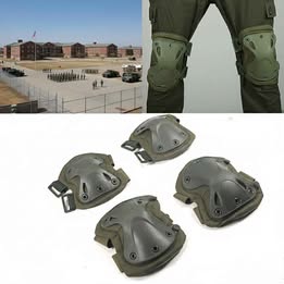 Rodilleras y Coderas de Protección Multiuso Seguridad Moto Policía Militar Trabajo Verde Kit Set