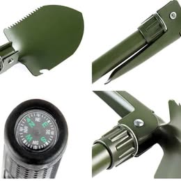 Pala Pico Plegable Portátil Militar para Camping Senderismo Multiuso con Estuche  Viaje Playa