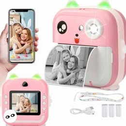 Camara Instantánea Infantil con Impresa Térmica 48MP Regalo Cumpleaños Fotos Recuerdos