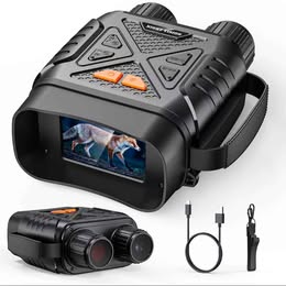 Binoculares de Visión Nocturna Infrarroja 1080p 10x Pantalla de 2,8" Recargable Foto Video MicroSD