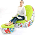 Kit Sofá Sillón Inflable Set con Banco Descanso Sala Star Dormitorio Peluquería Aire Libre Exterior