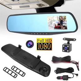Espejo Retrovisor Smart  Doble Camara Dvr Delantera Tracera Frontal Retro Auto Carro Vehículo