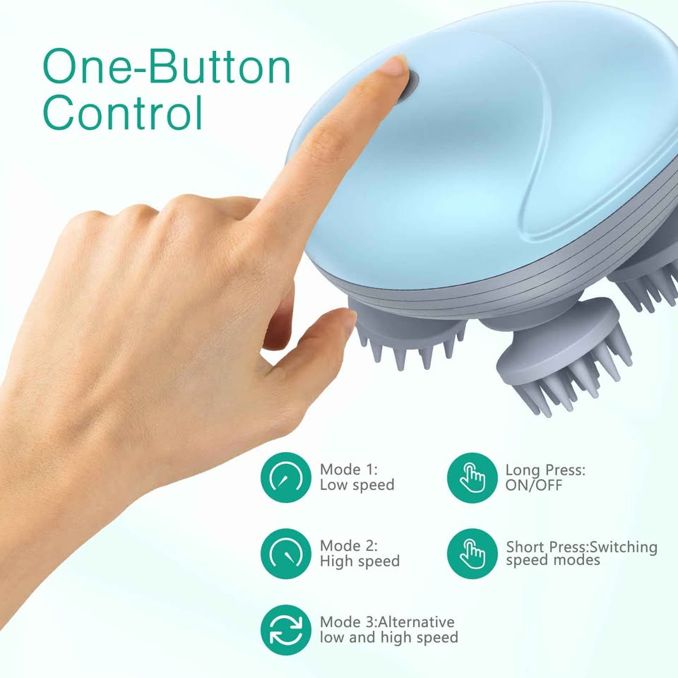 Masajeador Capilar Cabeza Cabello Multifuncional Recargable Varios Modos Antiestrés Cuidado Bellez
