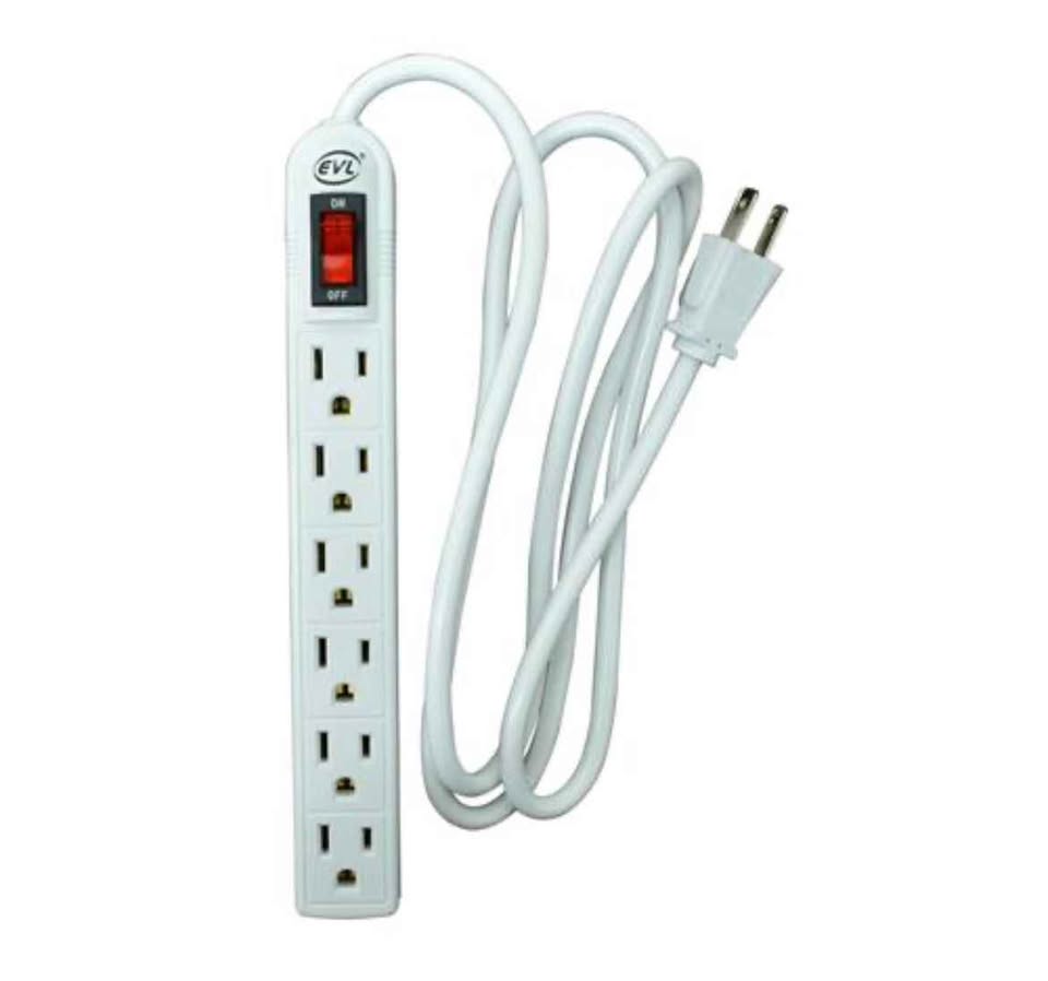 Regleta Extensión 6 puertos Enchufe con Cable Multiuso Estudio Trabajo Dormítorio Electrónica