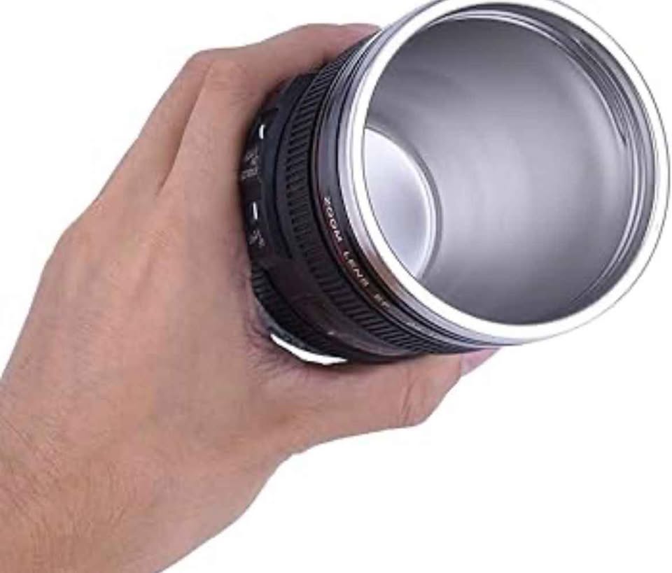 Vaso Cafetero Cámara Aluminio Multiuso Trabajo Regalo Cumpleaños