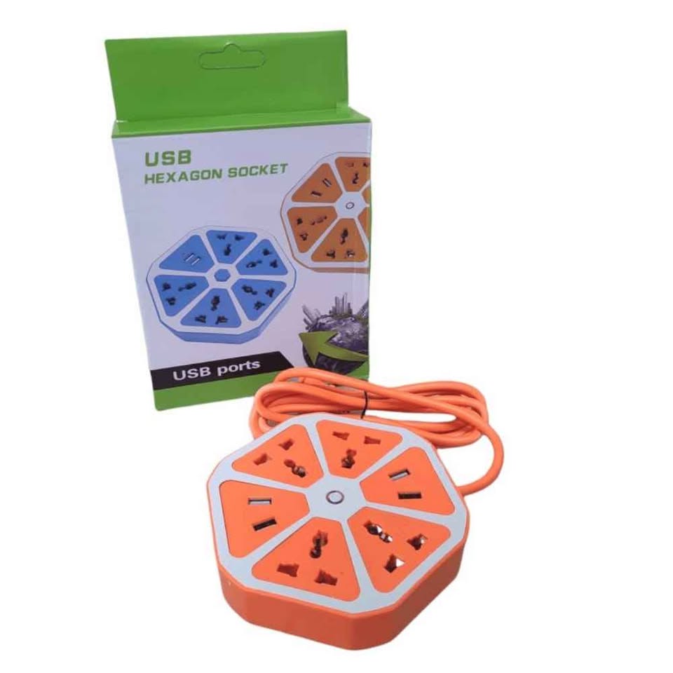 Extensión Fuente de Carga Enchufe Puertos USB Cable Regleta Estudio Trabajo