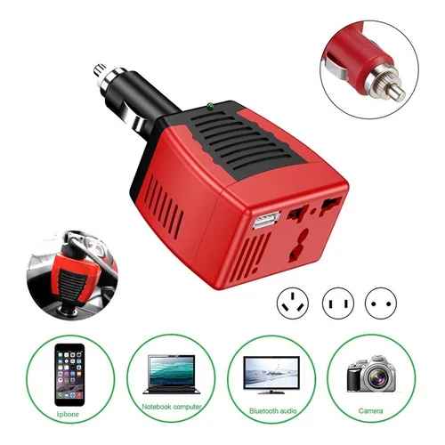 Convertidor Inversor de Auto Coche Carro 12v a 110v Multifuncional USB 150w