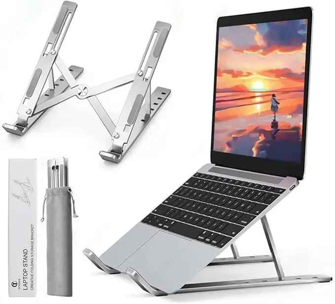 Soporte Plegable Portátil de Aluminio para Laptop Computadora Tablet Ajustable