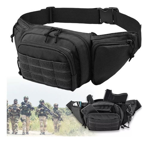 Cangurera/Riñonera táctica impermeable seguridad trabajo guardia portarma policia multifuncion cint