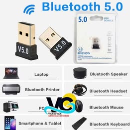 Adaptador Bluetooth USB 5.1 Multifuncional Computadora Laptop Auto Minicomponente Carro Radio Mause