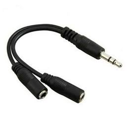 Cable Adaptador Audio Estereo Macho 3.5mm a Dos 3.5 Hembra