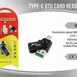Lector de Tarjeta OTG Multifuncional Adaptador USB Convertidor MicroSD Cargador Celular Tipo USB C
