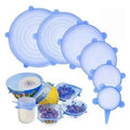 Set de 6 Tapas de Silicona Elásticas Multiuso Recipientes
