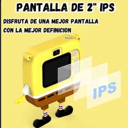 Camara Digital LCD Recargable USB  Para Niños Figuras Populares Bob Esponja