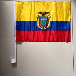 Bandera de Ecuador Tricolor con Escudo Multiuso Mundial 2026 Fútbol Patriotismo Policía Militar