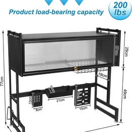 Escurridor de Vajilla Platero con Puerta Magnética 3 Niveles Acero Inoxidable Fregadero Plato Ollas