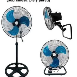 Ventilador 3en1 Multiusos 18"  Metálico 3 Velocidades Sobremesa Pie Pared  Calor Trabajo