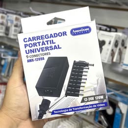 Cargador Universal Portátil para Laptop Computadora 12v-24v 120w con 9 Conectores Multifuncionales