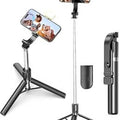 Palo Selfie y Trípode 179cm de Largo Luz LED Recargable Base Estable Control Remoto Bluetooth 4en1