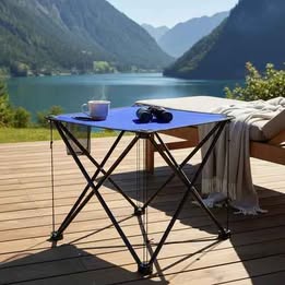 Mesa Plegable Portátil Con Porta Vasos Camping Picnic Senderismo Armado Automático Viaje