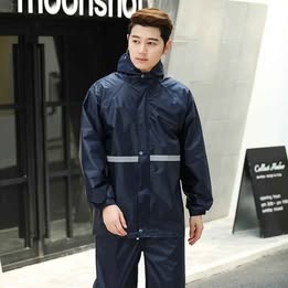 Traje Terno 100% Impermeable Cálida Superior Azul Oscuro Lluvia Frío Invierno Camping Moto Trabajo