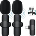 MICROFONO INALAMBRICO DOBLE PARA IPHONE/ANDROID TIPO C GRABACIONES AUDIO VIDEO ENTREVISTAS TRABAJO