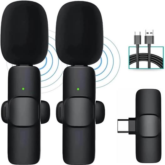 MICROFONO INALAMBRICO DOBLE PARA IPHONE/ANDROID TIPO C GRABACIONES AUDIO VIDEO ENTREVISTAS TRABAJO