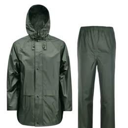 Traje Terno 100% Impermeable Cálida Superior Verde Militar Lluvia Frío Invierno Camping Moto Trabajo