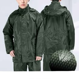 Traje Terno 100% Impermeable Cálida Superior Verde Militar Lluvia Frío Invierno Camping Moto Trabajo