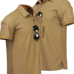 Camiseta Táctica Polo Secado Rápido Anti Desgarro Camping Senderismo Entrenamiento Velcro Verano