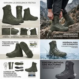 Botas Tácticas Multipropósito Antideslizante Militar Verdes Camping Treking Senderismo Invierno