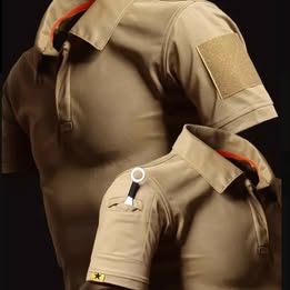 Camiseta Táctica Polo Secado Rápido Anti Desgarro Camping Senderismo Entrenamiento Velcro Verano