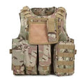 Chaleco Táctico Camuflaje Ajustable con Accesorios Porta Estuche Seguridad Protección Airsof