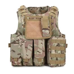 Chaleco Táctico Camuflaje Ajustable con Accesorios Porta Estuche Seguridad Protección Airsof