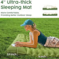 Colchon para Camping Inflable Portátil Con Inflador y Almohadas 2 Plazas Senderismo Viaje Verde Mili