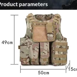Chaleco Táctico Camuflaje Ajustable con Accesorios Porta Estuche Seguridad Protección Airsof