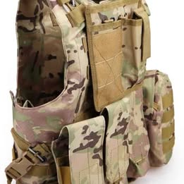 Chaleco Táctico Camuflaje Ajustable con Accesorios Porta Estuche Seguridad Protección Airsof