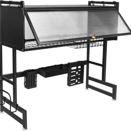 Escurridor de Vajilla Platero con Puerta Magnética 3 Niveles Acero Inoxidable Fregadero Plato Ollas