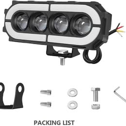 Neblineros Barra Foco luz Faro Led 60w  Luz Blanca y Amarilla para Moto Carro Auto 4 Lentes 12v-24v