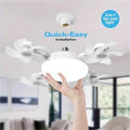 Ventilador de Techo con Luz LED Silencioso, 3 Velocidades y Aspas Retráctiles con Control Remoto
