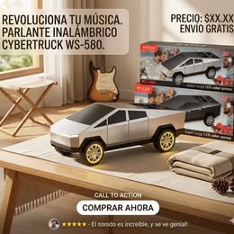 Parlante Pickup Truck Altavoz Portátil Luces y Pantalla LED  de Visualización, Sonido HD y Solar.