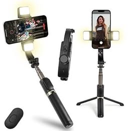 Estabilizador Profesional automático 360 luz led recargable iPhone/android videos grabación viajes