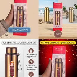 Termo Tomatodo 1000ml de Acero Inoxidable  Deportes Bebidas Café Agua Frío Calor