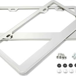 Porta Placa Matrícula Universal para Auto Coche Carro Camioneta  Bus Marco de Acero Inoxidable