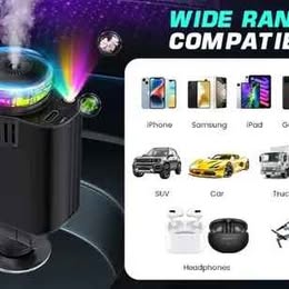 Cargador de Auto Carro Multifunción LED Starlight Aromatizante Ambiental CargaRapida USB V8 TipoC