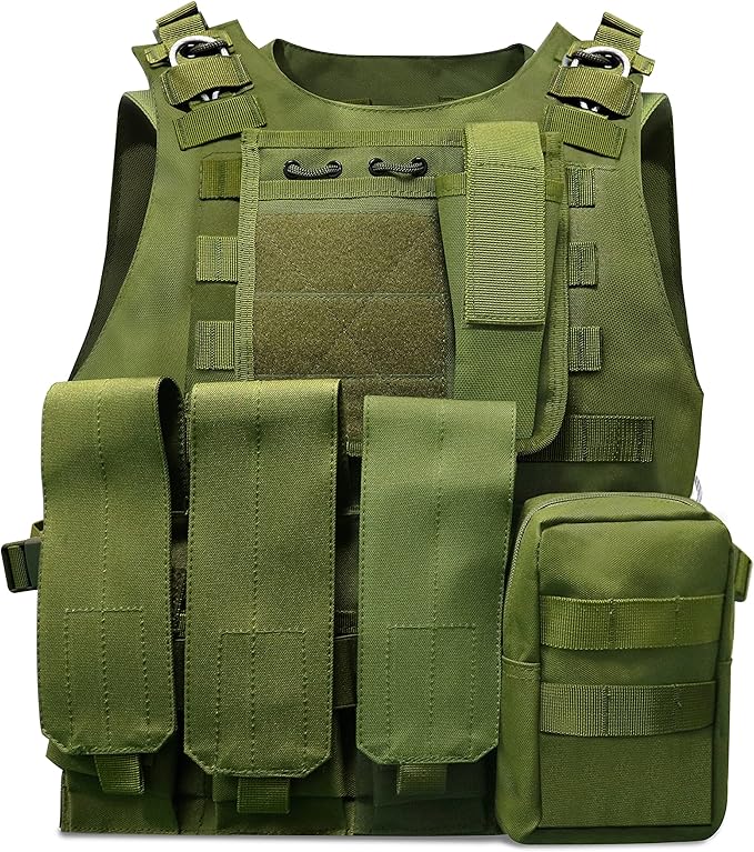 Chaleco táctico de seguridad con accesorios ajustable guardia trabajo air/soff