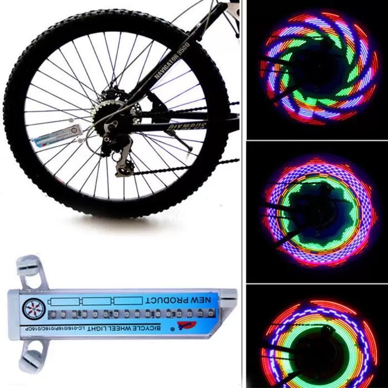 Luces led bicicleta para aros llantas rayos ciclismo noche precaución accidentes vía carretera ruta